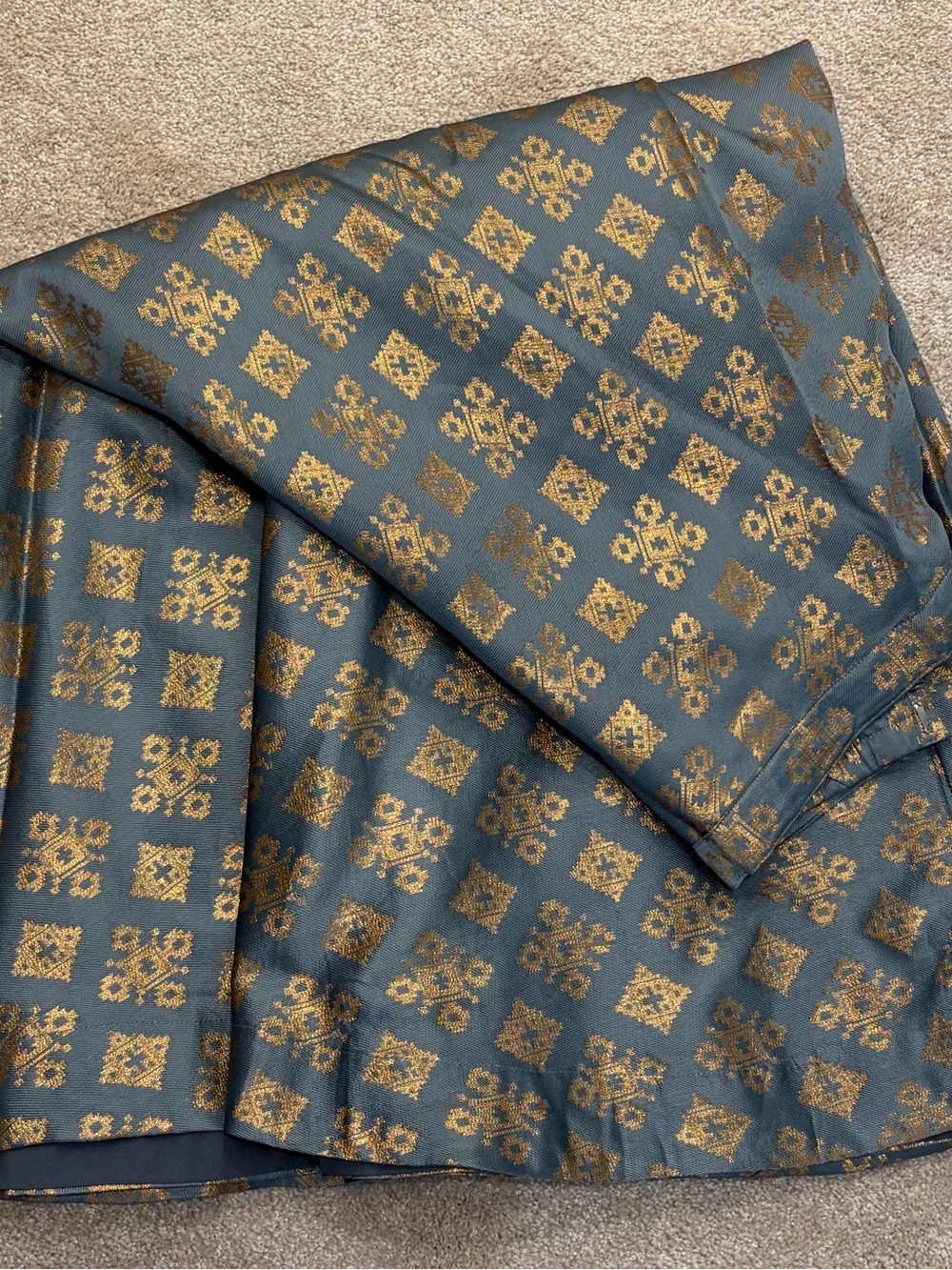 Elegant Grey and Gold Lengha Skirt